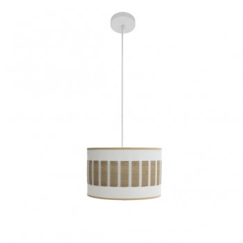Distribuidor - Lâmpadas Diversas | Colgantes Moderno | COLGANTE IVANNA 1XE27 BLANCO/BLANCO-MADERA CLARA REGX30X30 CM Ref: 188493085